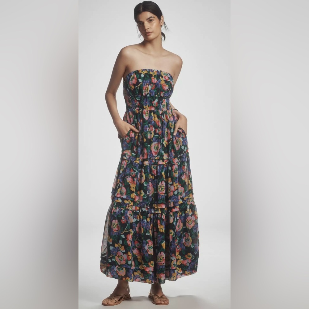 Anthropologie The Somerset Strapless Maxi Dress